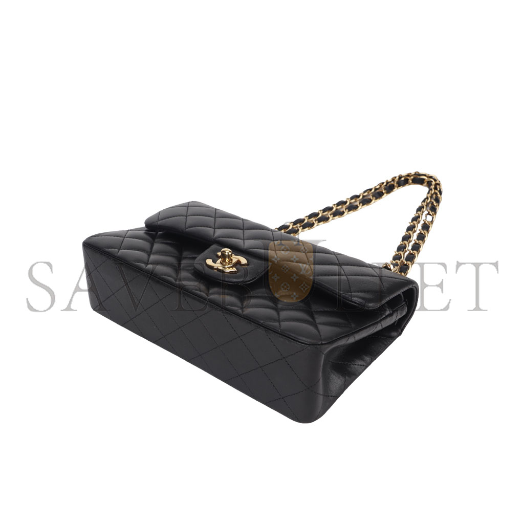 CHANEL LAMBSKIN CLASSIC FLAP SMALL BLACK A01113  (23*14.5*6cm)